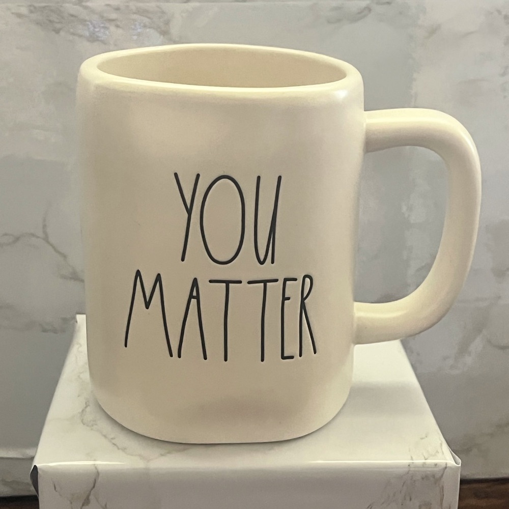 Rae Dunn “YOU MATTER” coffee mug in EUC